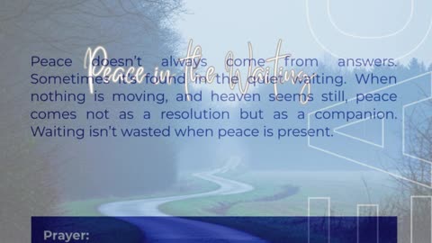 Peace in the Waiting