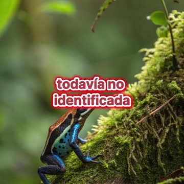 En la Amazonía, descubren una especie "celestial" de rana dardo.