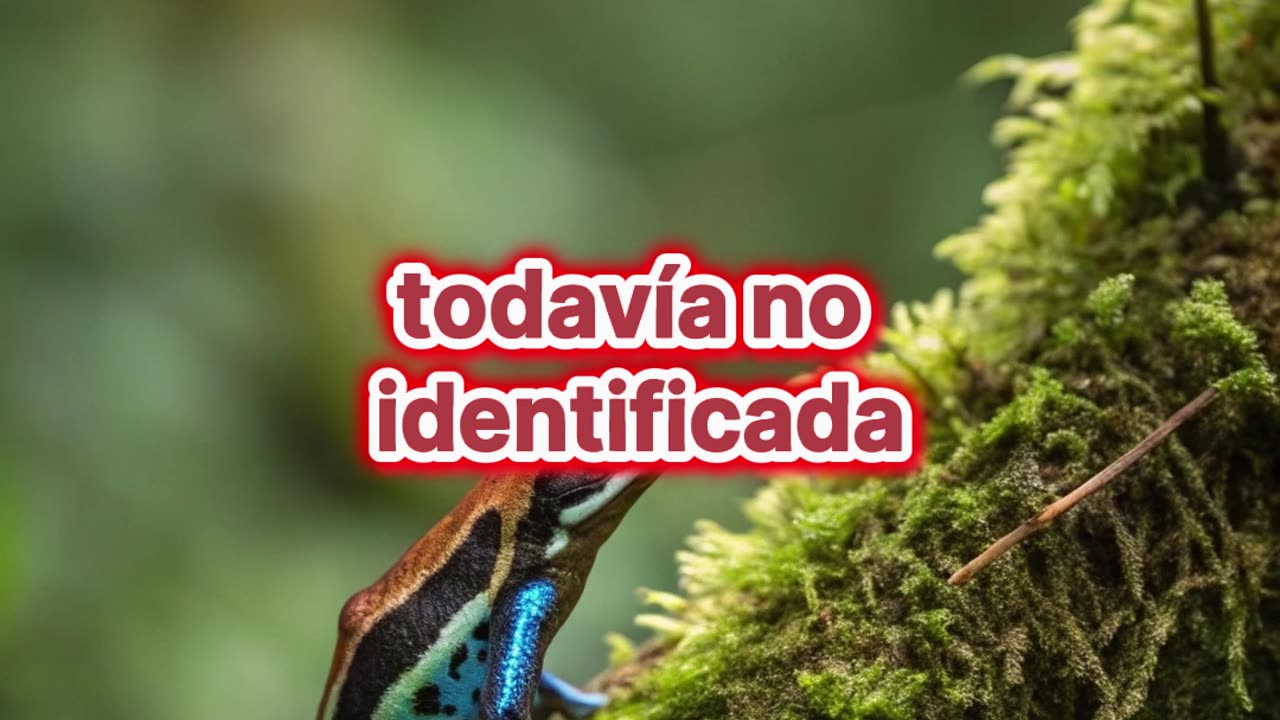En la Amazonía, descubren una especie "celestial" de rana dardo.