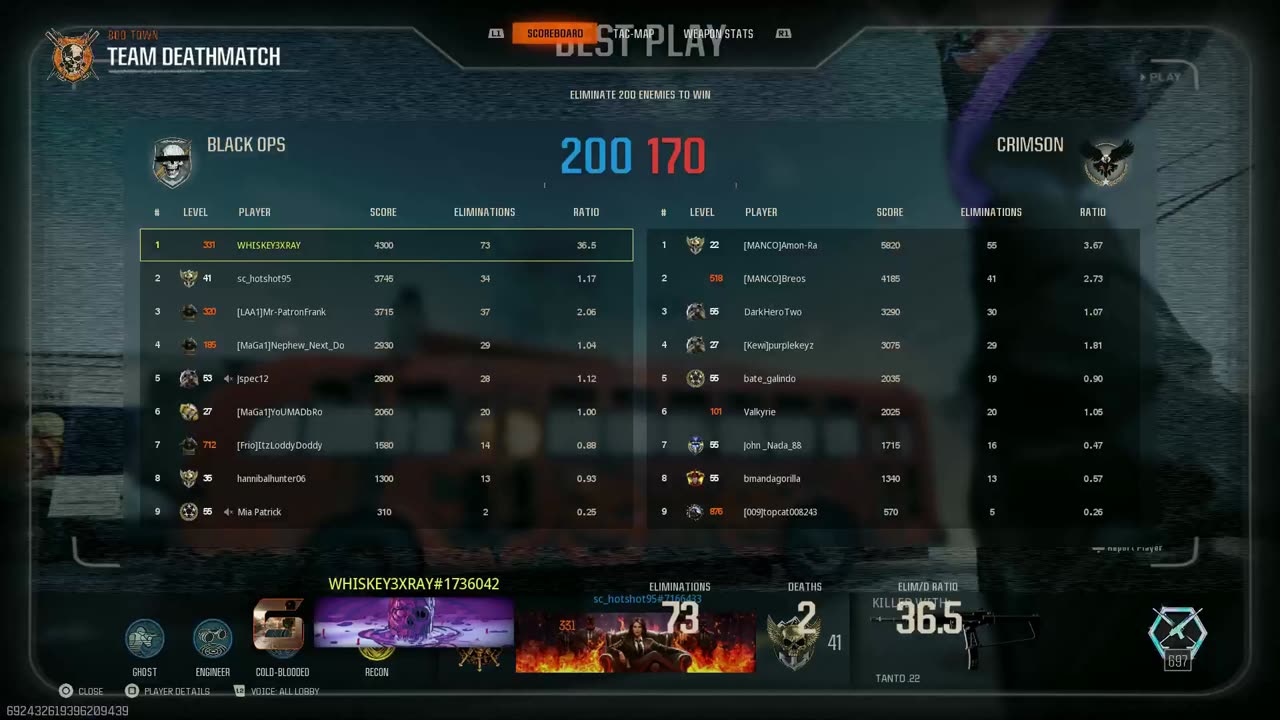 #73 KILLS #2 DED - NUKE TOWN MATCH 10V10 - CALL OF DUTY: BLACK OPS 6 - PS4