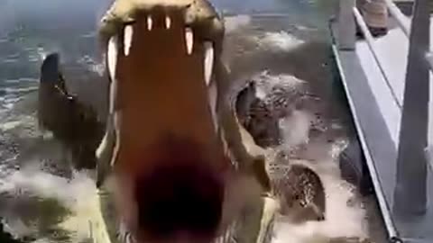 Giant Crocodile Attack! 🐊 You Won’t Believe Your Eyes! #shorts