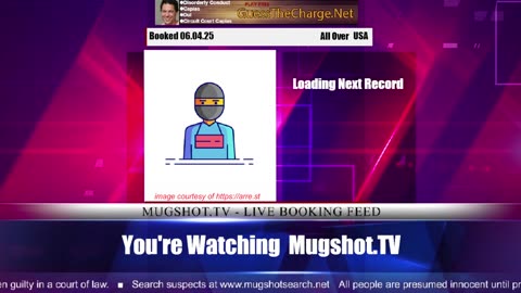 Mugshot TV - Live Arrest Booking Video Stream