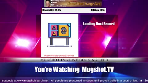 Mugshot TV - Live Arrest Booking Video Stream