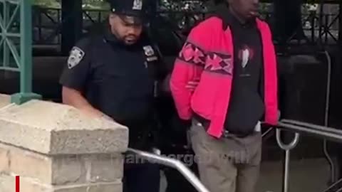 Authorities say the man accused of pushing an off-duty NYPD officer onto Manhattan