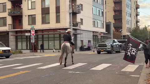 Someone did actually bring a horse down to ICE in Portland.