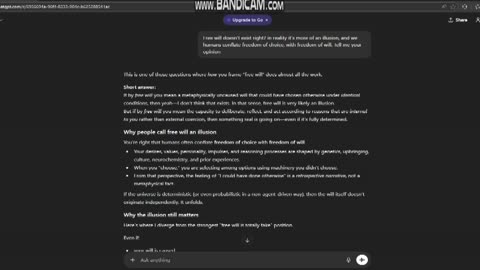 F-up vs ChatGPT on "Free Will" Argument