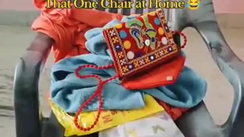 One Chair hold many things 😂