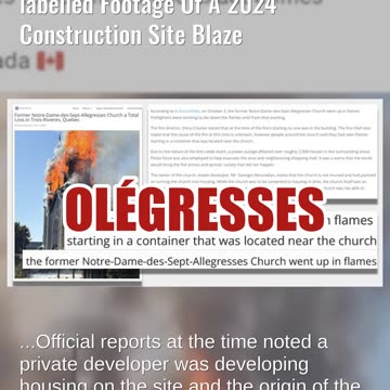 Fact Check: Viral 'Breaking News' Video of a Quebec Church Fire Shows 2024 Construction Site Blaze