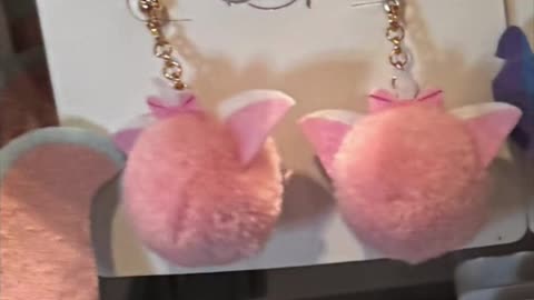 Disney Parks Marie the Cat Plush Earrings #shorts