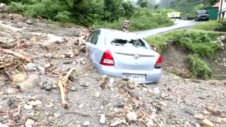 Floods destroy shops, trap residents in India's Himalayan state