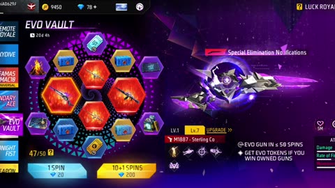 Freefire evo spin