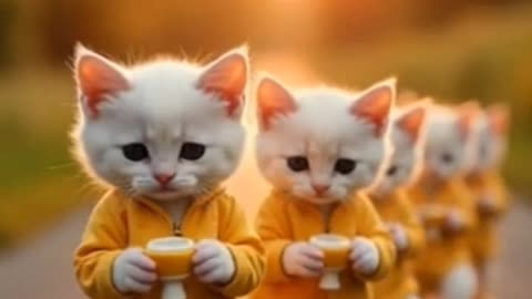 Adorable Kitten in Watermelon Dress 🐱💖 Holding a Milk Bottle | Cutest Cat Video Ever!
