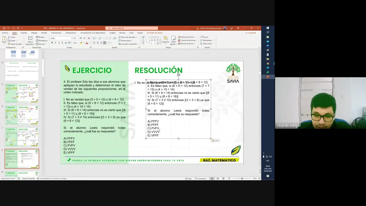 SAVIA SEMIANUAL 2024 | Semana 19 | Raz Mat S1