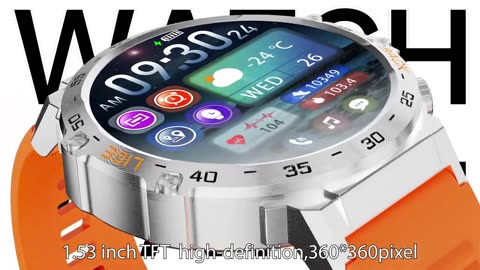 Smart Watch 360360 AMOLED HD Screen Waterproof Sport Fitness Watches Flashlight Android IOS