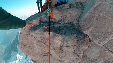 Highline Walk between Dent du Geant and Mont Mallet