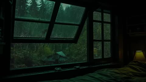Rain Sounds For Sleeping - 99% Instantly Fall Asleep With Rain Sound outside the window At Night