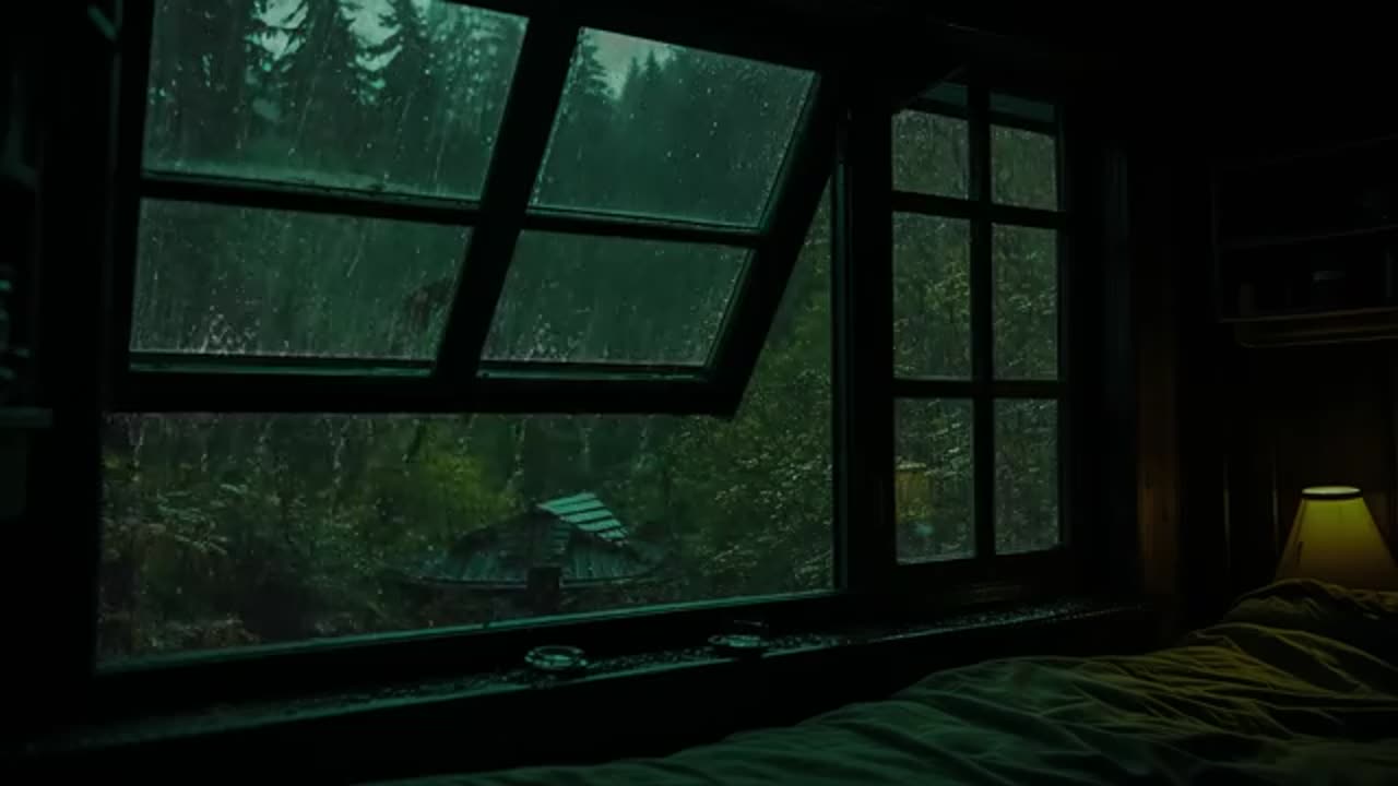 Rain Sounds For Sleeping - 99% Instantly Fall Asleep With Rain Sound outside the window At Night