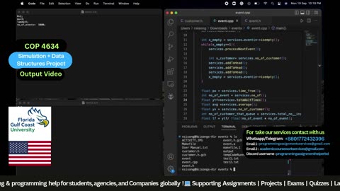 Student Work (Project) | COP 4634 Programming Demo - Simulation + Data Structures | FGCU