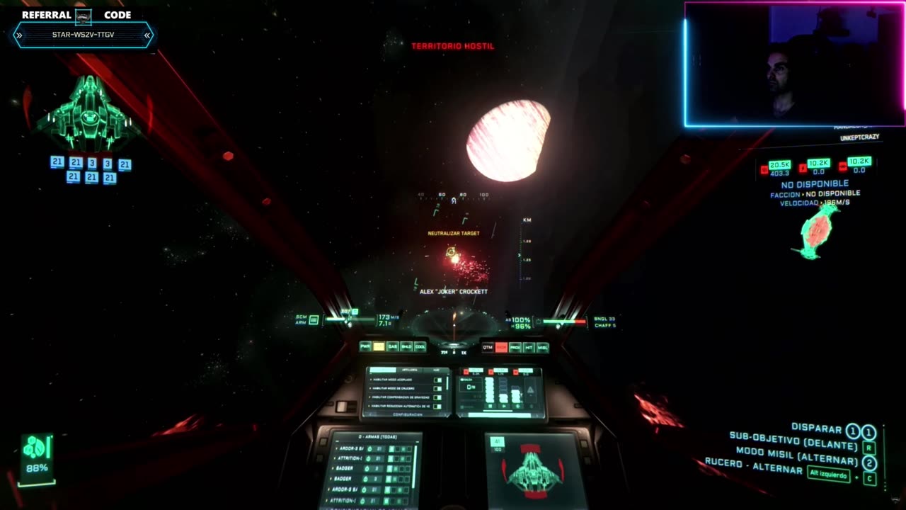 Terrapin ardiendo y explotando en Starcitizen