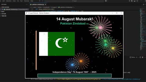 Python Turtle Celebrates Pakistan Independence Day