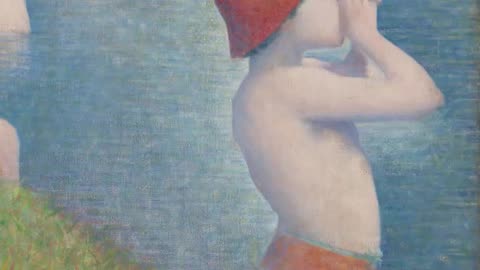 Artist Seurat's 'Bathers' figures appear unusually motionless and aloof.