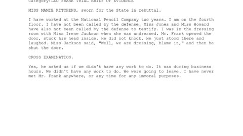 MISS MAMIE KITCHENS, Sworn In For The State, 157th