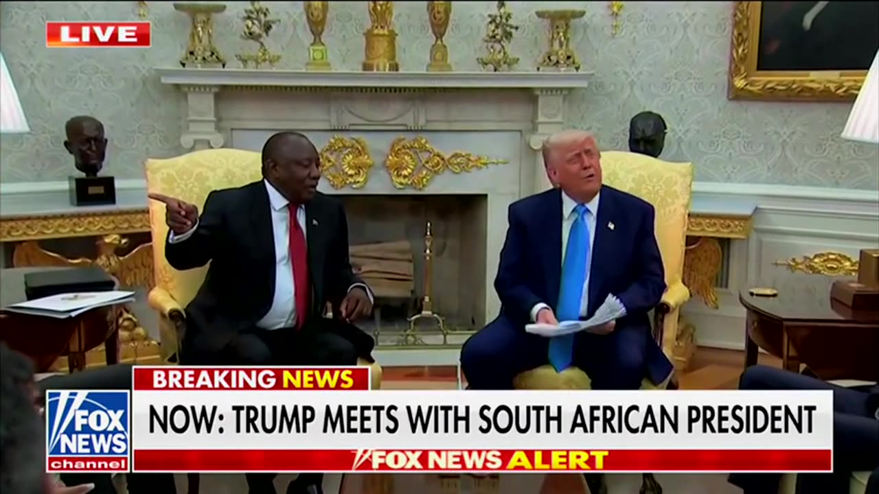 Trump Confronts Reporter After Showing South African President Video of Boer Genocide