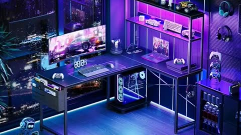 Gaming desk with ledlight