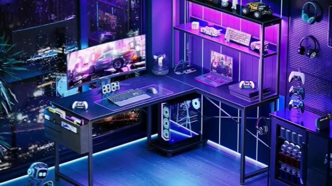 Gaming desk with ledlight