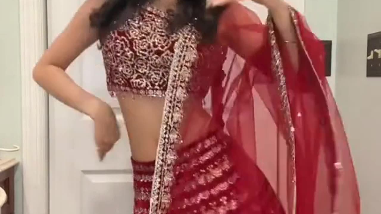 Wednesday from Adam family Dancing in Indian Dress