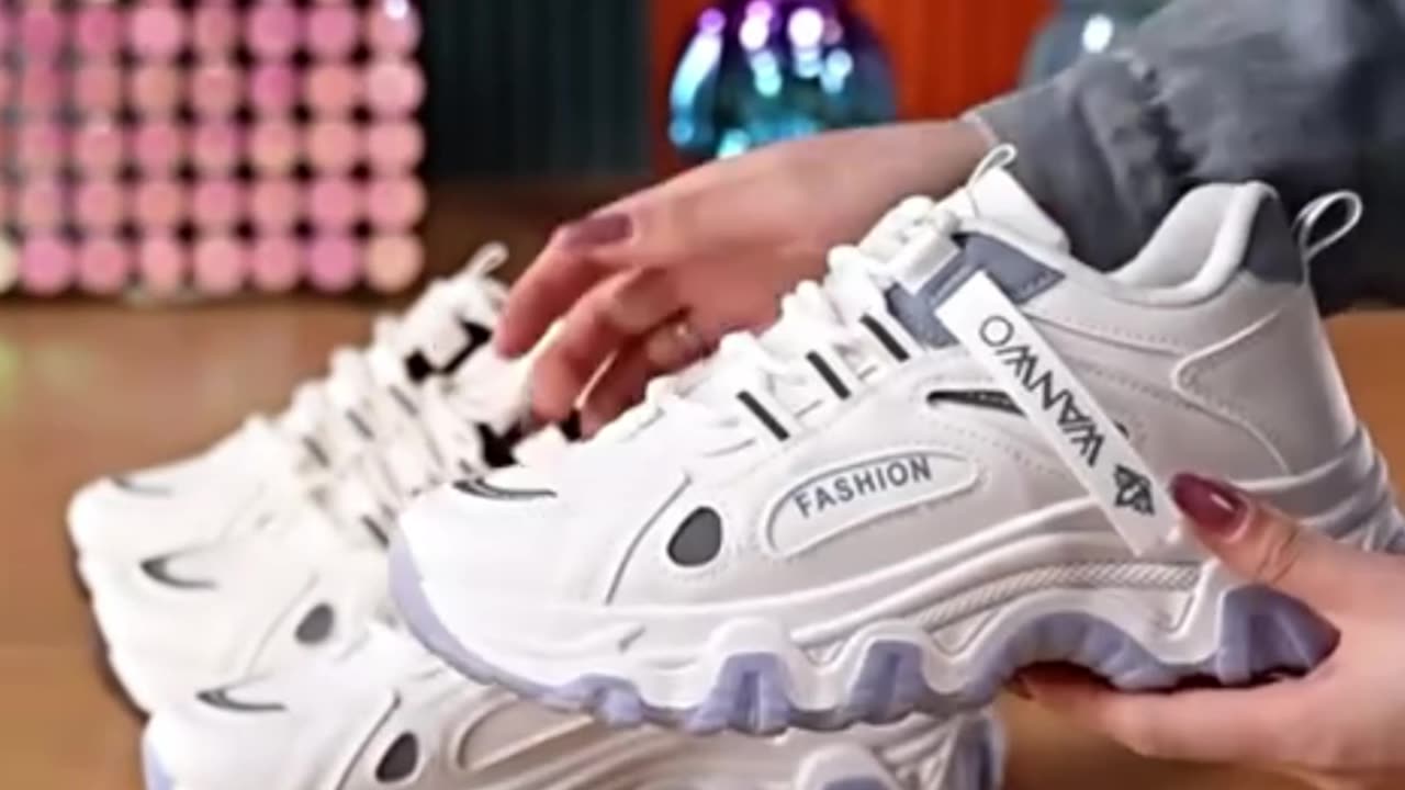 Women's Stylish White Chunky Sneakers