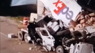 FedEx truck crash aftermath