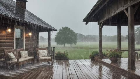 Rain on a Farmhouse Porch ASMR Cozy Ambience