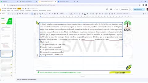 SAVIA REGULAR 2025 | Semana 01 | Economía