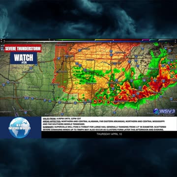 🌩️ Severe Storm Watch #136: AL, AR, MS, TN Threat! 4/10/25 #shorts #weatherupdate
