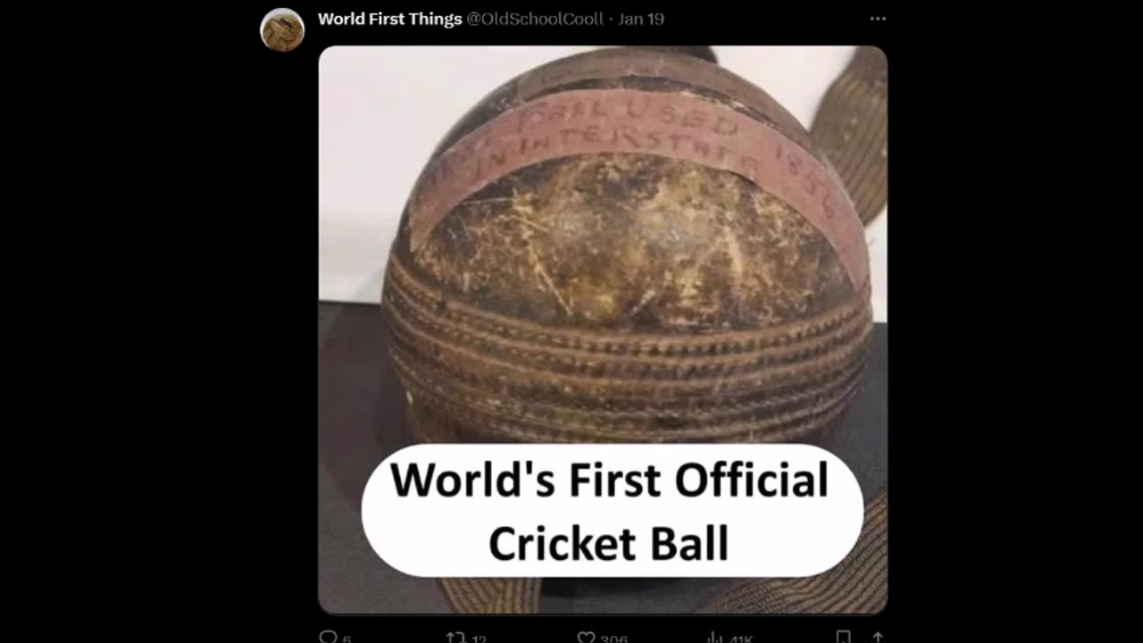World First Things - Cricket Ball