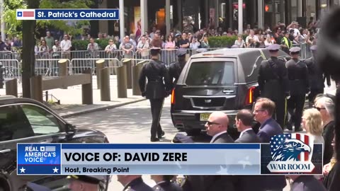 LARGER THAN LIFE: NYPD And Mourners Line 5th Avenue For Bernie Kerik Funeral