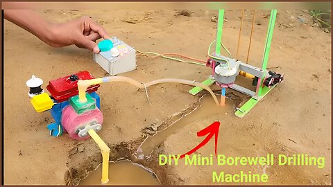 DIY Mini borewell drilling machine |Genius water pump Diy | Submersible water pump | Science project