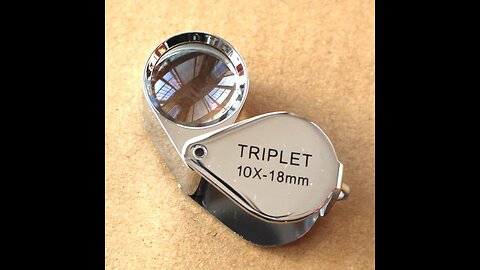 Portable Foldable 21mm Jewelry Loupe 10x Magnifier, with Triplet Lens, for Coins, Watches, Gems More