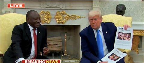 TRUMP❤️🇺🇸🥇🪽🕺HOLD BILATERAL MEETING🤍🇺🇸🏅🪽🤝🎬WITH SOUTH AFRICA PRESIDENT💙🇺🇸🏅🪽🏛️🇿🇦🌍⭐️