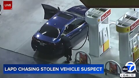Los Angeles Driver In The Middle Of A Police Chase Stops To Get Gas, Manages To Still Get Away