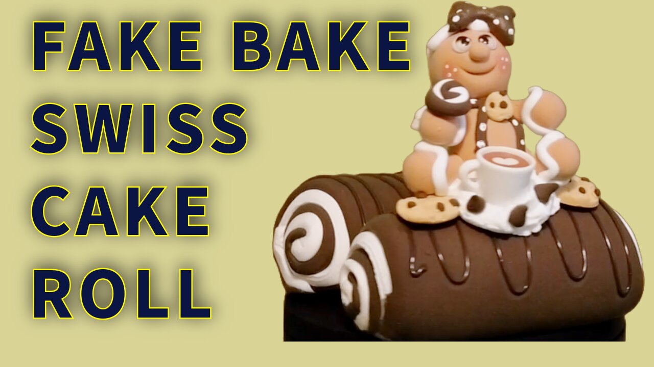 Fake Bake Gingerbread Swiss Cake Roll