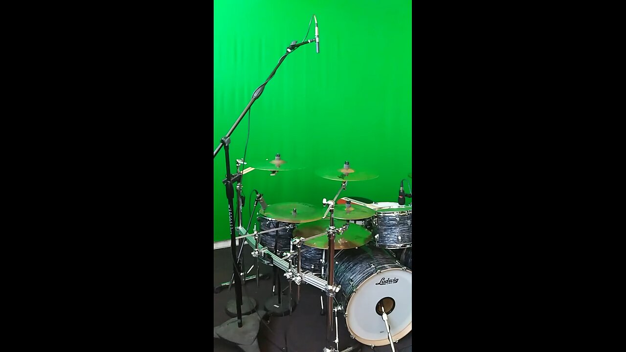 Drum set in studio