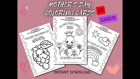Printable Mother’s Day Coloring Cards 