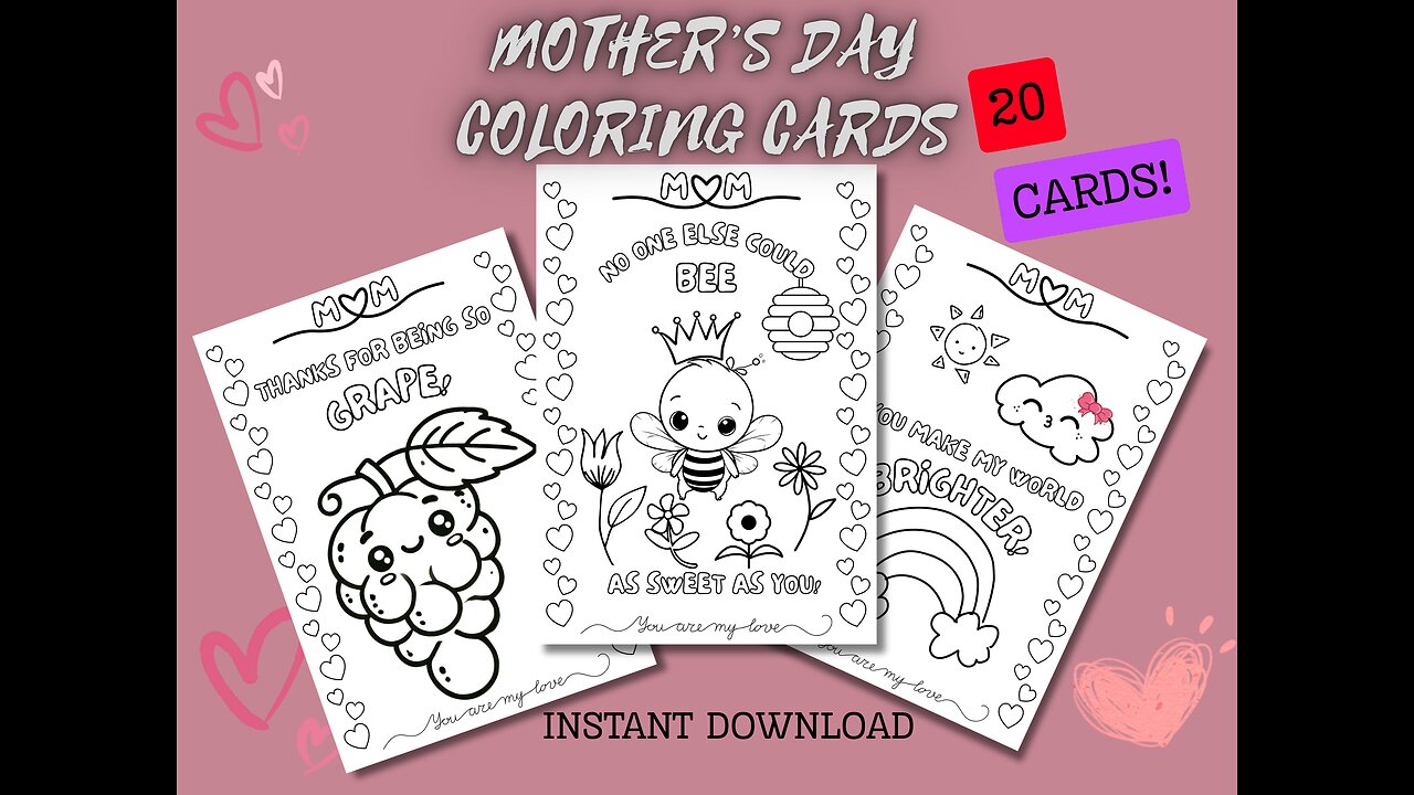 Printable Mother’s Day Coloring Cards