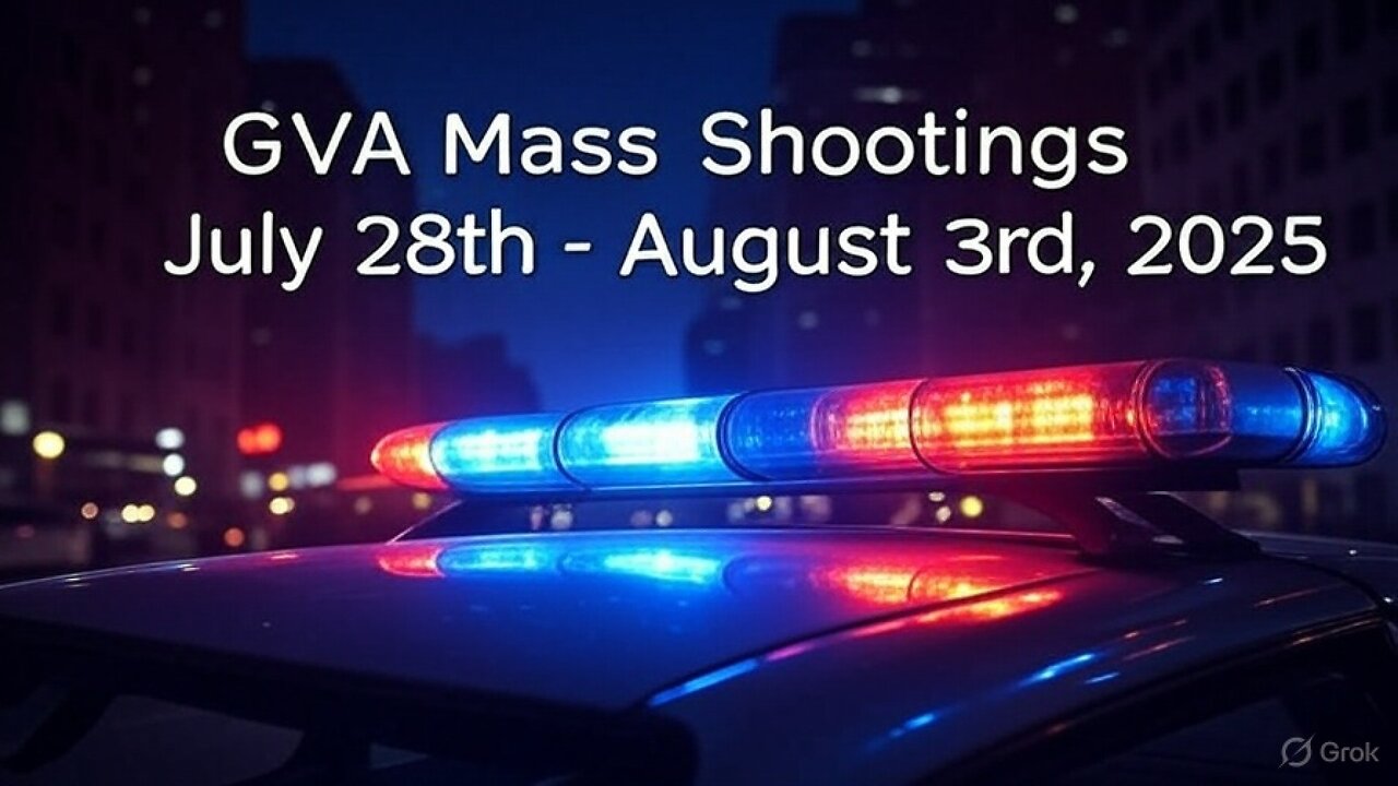 Mass Shootings according Gun Violence Archive for July 28th to August 3rd, 2025