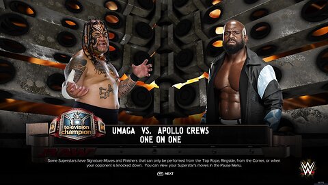 WWE 2k24 Umaga(c) vs Apollo Crews