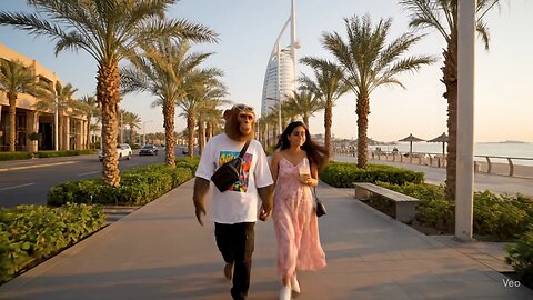 monkey vlogging in Dubai