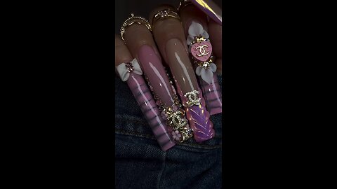 💅 Very Long Square Nails | Super Luxury Designer Nail Art ✨