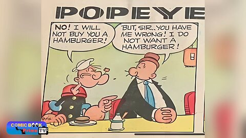 Strong-willed wimpy, Popeye by Bud Sagendorf classic comic strip #shortvideo #shorts #comics #funny